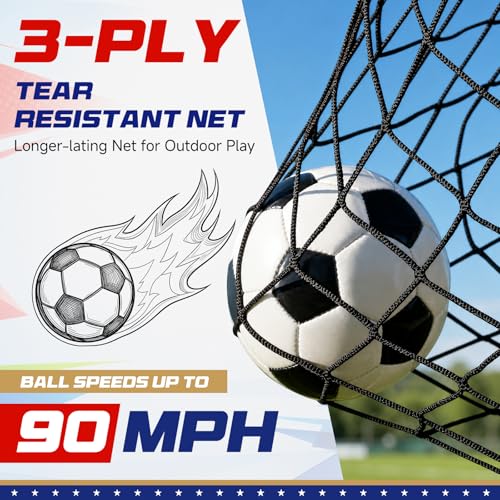 VAVOSPORT Kids Soccer Goals for Backyard Set, 2 Pack Portable Pop Up Soccer Goal with Soccer Net, Size 3 Soccer Ball, Pump, 10 Cones and Carry Bag, Toddler Soccer Training Equipment for Outdoor Games