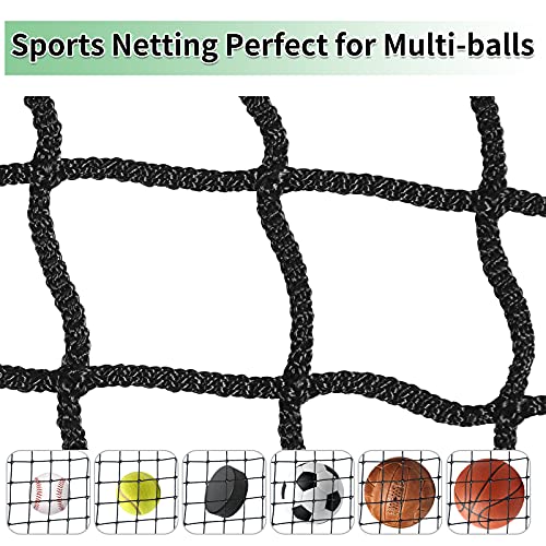 IUZEAI Baseball Backstop Nets, Nylon Baseball Netting Pro High Impact Sports Netting Material 10'x10'/10'x20'/10'x30'(Net Only)