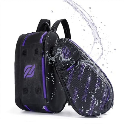 TILDOSAC 2-in-1 Detachable Pickleball & Padel Bag for Men Women | Thermal Foil Insulated Racket Compartment | Outdoor & Gym - color: Black Purple