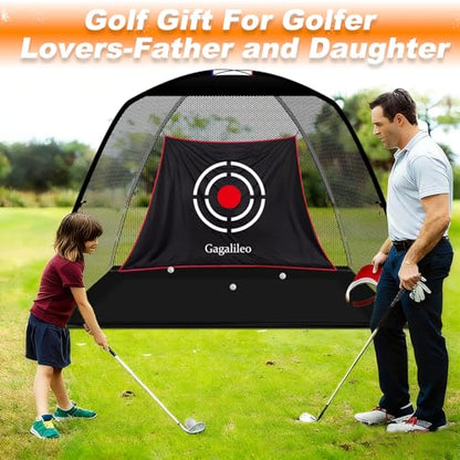 Gagalileo Golf Hitting Net Backyard Driving: 12x7FT Professional Backstop with Silent Velvet Target Portable Practice for Men Dad Complete Sport Set Gift - color: Black Stable Pool