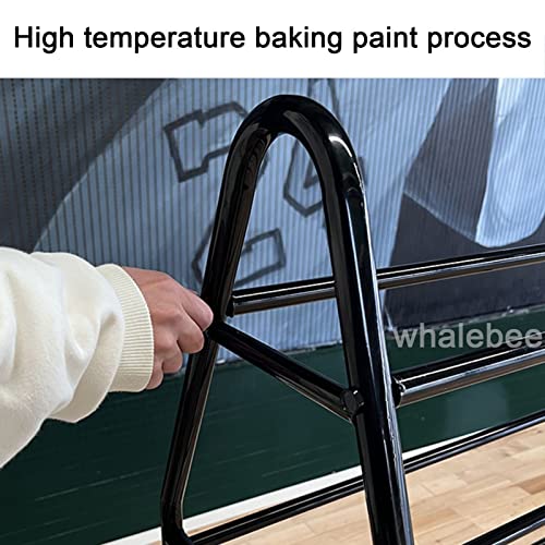 Ball Storage with Wheels Basketball Racks for Storage 4 Tier Black White Storage Equipment Organizer Sports Rack Rolling Basketball Cart for Garage Indoor School Pitch
