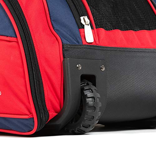 Boombah Beast Rolling Bat Bag - Multiple Color Options - Holds 8 Bats, Glove and Shoe Compartments - color: Navy/Red