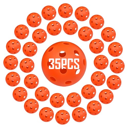 35 Pack Practice Golf Balls Limited Flight Plastic Golf Balls 42mm Practice Golf Balls for Backyard Golf Training Balls for Swing Practice, Airflow Hollow (Multiple Colors) - color: Orange