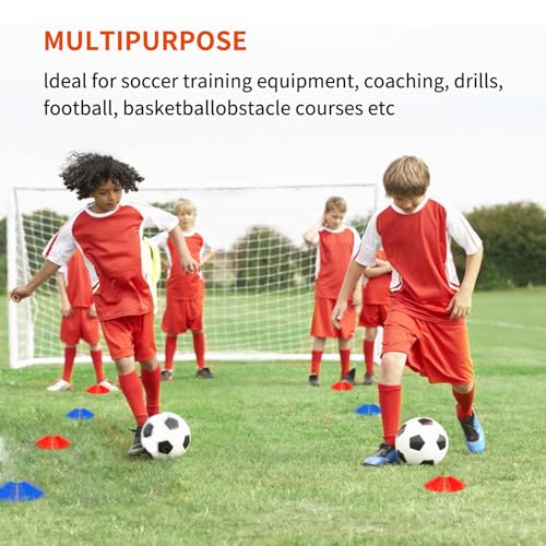 IHEPYQ Soccer Agility Training Equipment Set, 12 Rung 20Ft Agility Ladder, 12 Disc Cones, 4 Steel Stakes, Solo Soccer Trainer, Jump Rope - Speed Training Equipment for Soccer Football Basketball - color: Blue