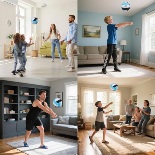 Soft Indoor Volleyballs for Practicing Inside House and Yard, Safe and Silent Volleyball for Girls Boys Kids Youth Beginners Training Birthday Christmas Easter Gifts - color: Blue