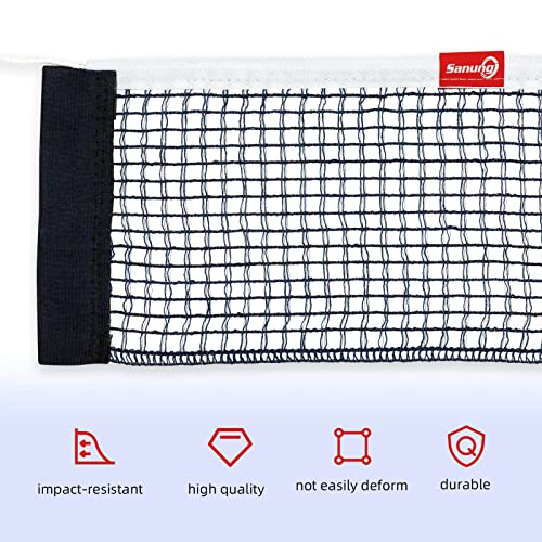 Sanung C-X1 Table Tennis Net Set, 2 Pieces Ping Pong Mesh Net with Chain for Indoor and Outdoor Training Competition Use, Easy to Set Up, Navy Blue