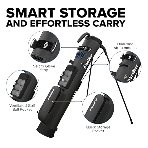 NovaTour Par 3 Golf Bag, Ultra Lightweight, Small Golf Bag for Par 3 and Executive Courses - color: Eclipse Black