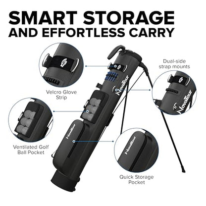NovaTour Par 3 Golf Bag, Ultra Lightweight, Small Golf Bag for Par 3 and Executive Courses - color: Eclipse Black