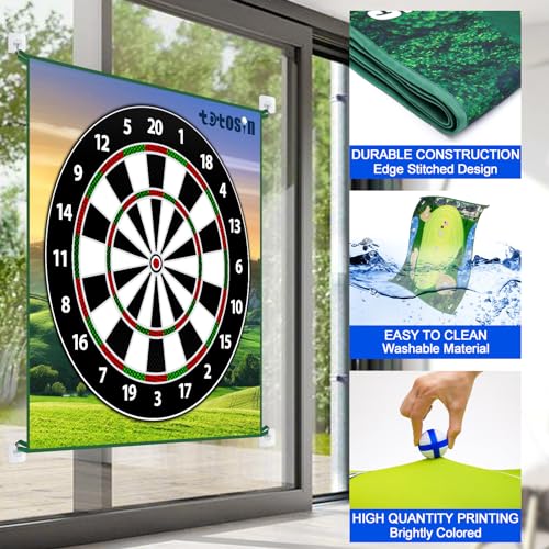 Golf Chipping Game with Hitting Mat, 70"x70" Double Sided Golf Practice Mat Kits with 20 Sticky Balls, Indoor Outdoor Golf Training Accessories for Adult Family Yard Game (No Club)