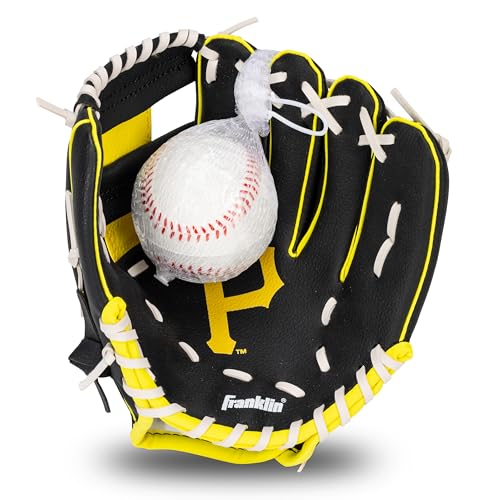 Franklin Sports MLB Youth Teeball Glove and Ball Set - Kids Baseball and Teeball - Perfect First Kids Glove - 9.5"