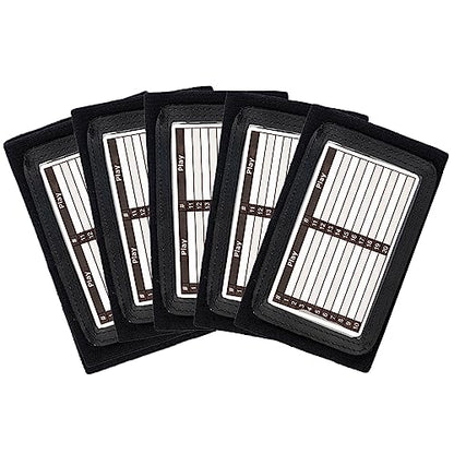 5 Pack Youth Quarterback Wristband - Triple Windows QB Wristband - 3 Playsheet Compartments- Great for Football, Baseball, All Sports(Youth, 5 Pack) - color: Black