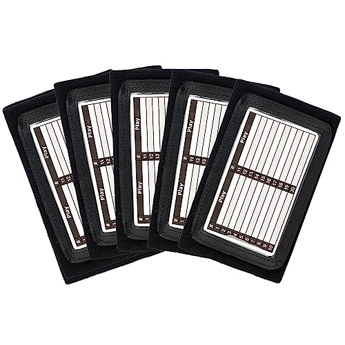 5 Pack Youth Quarterback Wristband - Triple Windows QB Wristband - 3 Playsheet Compartments- Great for Football, Baseball, All Sports(Youth, 5 Pack) - color: Black