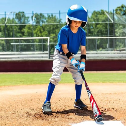 Youth Baseball Batting Gloves,Kids Super Grip Softball/Teeball Gloves for Boys and Girls - color: Blue/White, size: Youth M/L(6-6.5in)