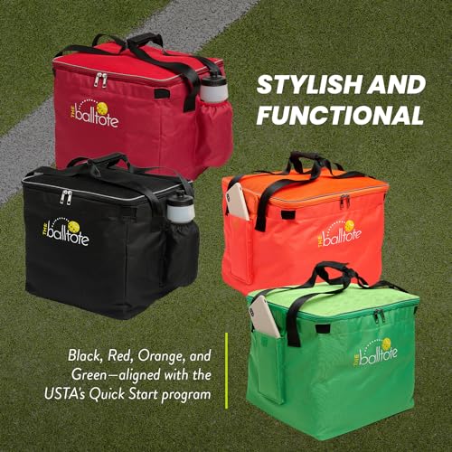 Racket Pets The Ball Tote - Replacement Bag for Tennis and Pickleball Pro Teaching Cart Hopper, Large Tote Bag For 150 Tennis Balls or 100 Pickleballs, Frame Not Included, (Red)