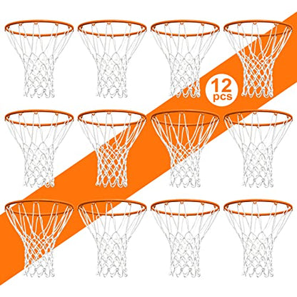 NEIJIANG Basketball Net Replacement Outdoor, Upgraded Thickening Heavy Duty, All Weather Anti Whip, Fits Standard Indoor or Outdoor 12 Loops Rim - style: 12Pcs