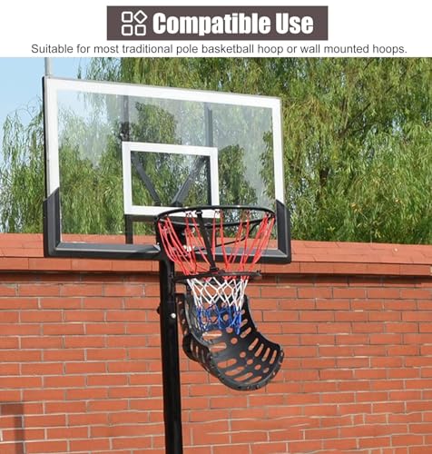 Basketball Shooting Machine Basketball Shot Returner, Hanging Basketball Shot Return Attachment, Ball Return Training Aid Chute for Indoor Outdoor Yard Basketball Hoop