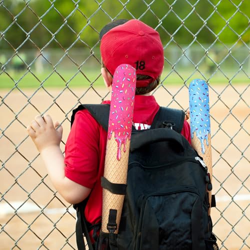 Soulchen Ice Cream Baseball Bat Sleeves 17 x 2.2 Inch Cross Softball Bat Warmers Cover with Hook Lightweight Sleeve Protector Cover