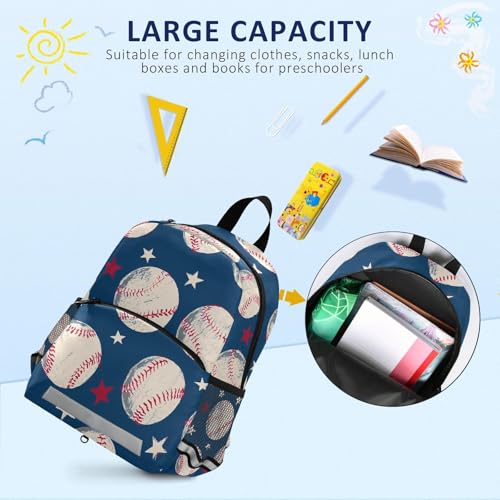 ALAZA Baseball Pattern School Backpack Bookbag Safety Harness Leash with Chest Strap for Boys Girls
