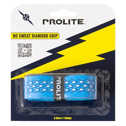 No-Sweat Diamond Grip for Pickleball Paddles, Tennis, Racquetball - color: Blue w/ White Underlay, size: 1-Pack