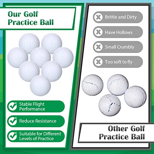 Jerify Practice Golf Balls Bulk 45g Solid Rubber Golf Training Balls High Bounce Performance for Hit Away Swing Driving Range Indoor Outdoor Training