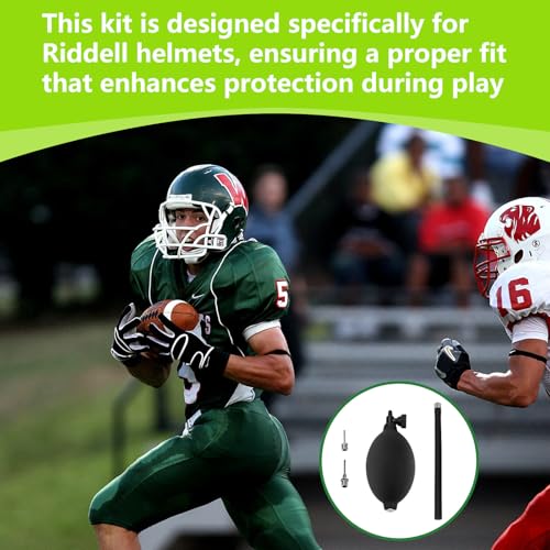 Football Helmet Pump and Inflation Needle Compatible with Schutt & Riddell Multiple Sports Helmet,Keep The SpeedFlex Youth Football Helmet Fast Inflating Airbag to Protect The Head Safely