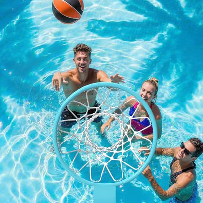 32“x23” Pool Basketball Hoop, 3.1FT-4.1FT Height Adjustable Poolside Basketball Hoop,Include Air Pump,Basketball, Made for Teens, Adults, Blue - color: Blue, size: 3.1-4.1FT