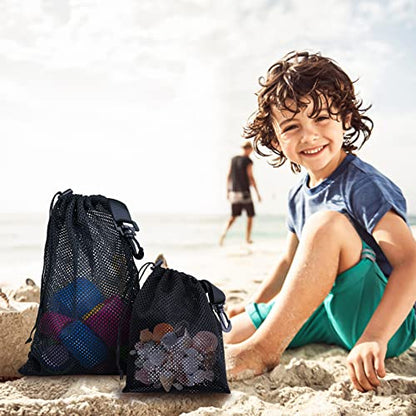 10 PCS With Clips Mesh Drawstring Bags, Portable Nylon Storage Bags for toy,Sports Storage,Outdoor activities etc. (15.7x19.7in) - size: 15.7x19.7in