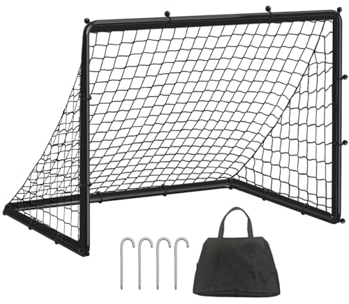 Queension Kids Soccer Goals for Backyard, 3.5x3 ft Pop Up Soccer Goal for Toddler Ages 3-5,8-12, Football Net Training Equipment with Carry Bag for Youth Outdoor Sports Games - color: Black