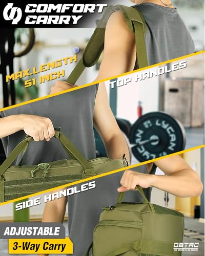 DBTAC 40L Tactical Gym Bag for Men | Military Heavy Duty Duffle Bag with Adjustable Strap for Gym Workout Fitness, Basketball Soccer Sport Training & Weekend Travel, Green