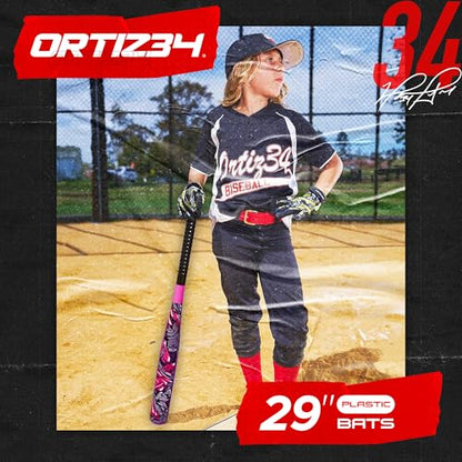 Ortiz34 Bat & Ball Set - Graffiti Plastic Bat & Ball Homerun Set- David Ortiz Backyard Baseball Set for Youth, Kids, Teenagers, Adults (Bat & Ball Set, Blue) - color: Blue/Purple, style: 2 Pack Bat & Ball Set