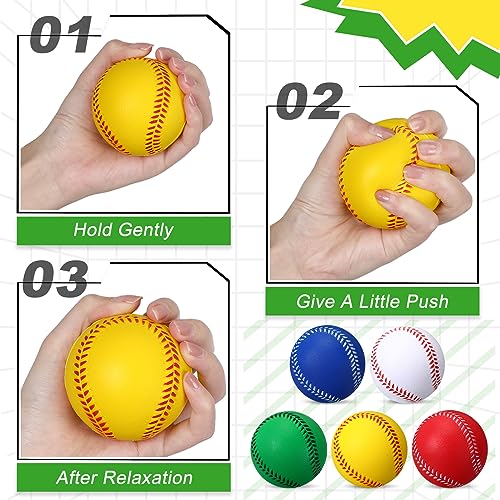 Jenaai 50 Pcs 9 Inch Soft Foam Practice Baseballs League Recreational Hitting Foam Baseball Colored Training Ball for Players Ball Training Adults