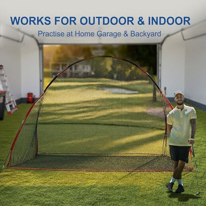 Golf Net, 10 X 7 Ft Foldable Golf Practice Net with Side Barrier and Carrying Bag for Home Backyard Garage Practising Training Driving Chipping Swing - size: Golf Net Only