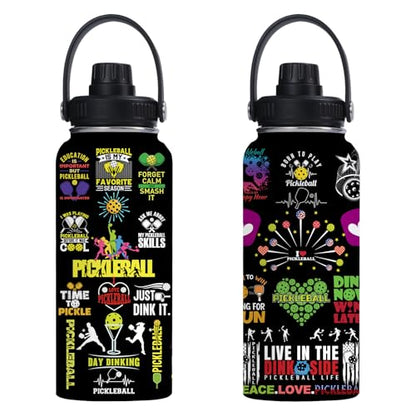 Pickleball Water Bottle 32oz Stainless Steel Insulated Vaccum with Lid, Pickleball Gifts for Pickleball Players, Pickleball Lovers, Women Girls Ladies - color: Pickleball