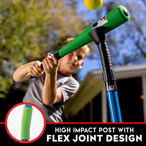 Franklin Sports Youth Batting Tee - Adjustable Height Plastic Training Tee for Kids + Toddlers - 23" to 33" Inches - style: XT Batting Tee – Blue