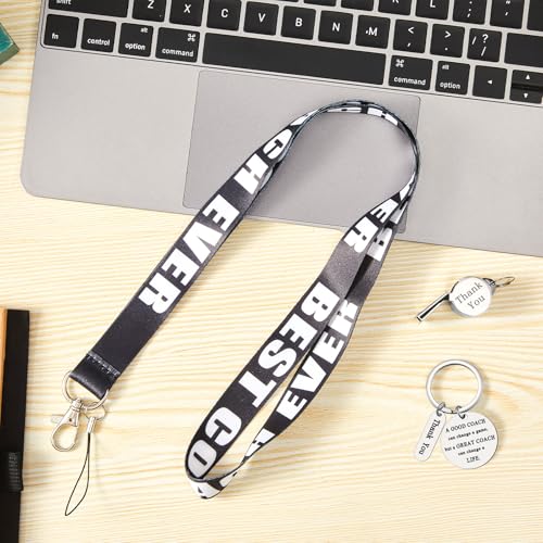 Coach Whistle with Lanyard - Stainless Steel Whistle & Keychain Christmas Gift for Soccer, Football, Basketball, Volleyball, Hockey Coach & Gym Teachers - Men Women Officials