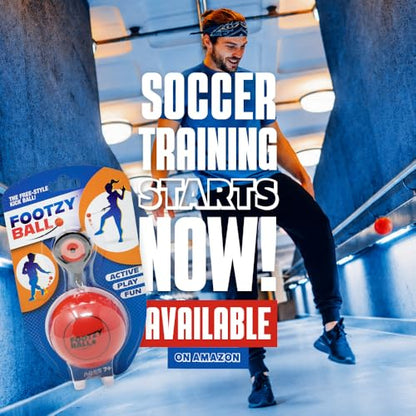 blue orange Soccer Ball Foot Fidget, Sport Toy, Solo Active Play, Special Needs Ball, Stress Ball, Kick Practice Training Workout for Football, Soccer Players, FootzyBall Games