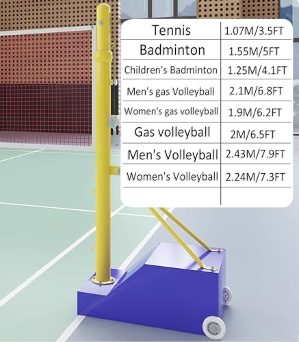 Volleyball net Steel Volleyball/Badminton Fillable Stand with Wheels Indoor & Outdoor Use Family Outdoor Games (One Color Style2)