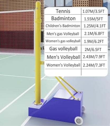 Volleyball net Steel Volleyball/Badminton Fillable Stand with Wheels Indoor & Outdoor Use Family Outdoor Games (One Color Style2)