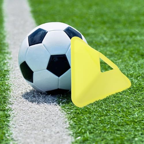 Happyyami 10pcs Soccer Training Cones Disc Set Orange Small Agility Sports Markers for Football Drills Field Practice and Soccer Coaching