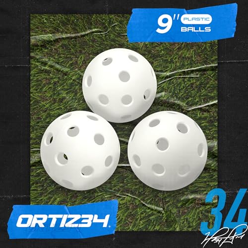 Ortiz34 Bat & Ball Set - Graffiti Plastic Bat & Ball Homerun Set- David Ortiz Backyard Baseball Set for Youth, Kids, Teenagers, Adults (Bat & Ball Set, Blue) - color: Blue, style: Bat & Ball Set