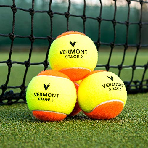 Vermont Tennis Balls | ITF Approved Mini Tennis Balls – Pressureless Training Balls [Bulk Buy Tennis Balls] - color: Mini Orange (Stage 2), size: Pack of 12