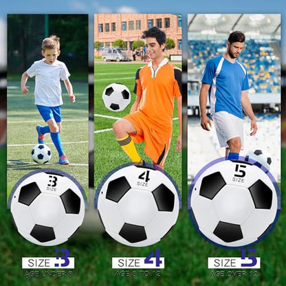 6 Pack Soccer Balls with Pump Needle, Size 3/4/5 Soccer Training Ball Practice for Kids,Youth and Adults, Soccer Ball Bulk - size: size5, 6pack