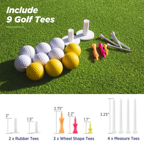 Golfguru Golf Mat, 5x4ft/5x5ft Dense Elite Golf Hitting Mats Practice with 10 Balls, 9 Tees, Heavy Duty Artificial Hitting Training Matt for Backyard Driving Chipping Indoor Outdoor Simulators - style: 5'x4' Pro-31mm Thick