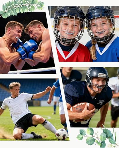 Piemow 4 Pcs Mouth Guard - Faith Cross Mouthguard with Case, Religious Mouth Guards Braces for Football Boxing Basketball Lacrosse Hockey and All Contact Sports - color: Black/White
