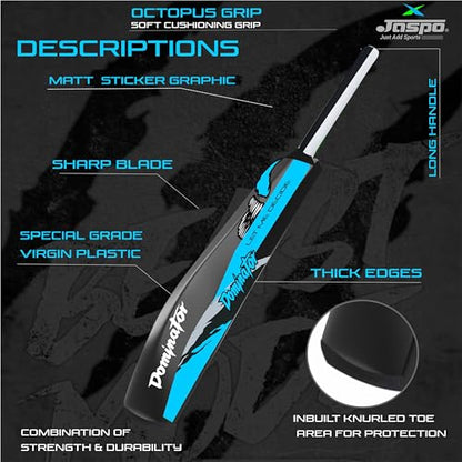 Jaspo Dominator Venom Edition 34 Inches Plastic Cricket Bat,Ball Octopus Gripbest for Practicing- to Play with Soft Rubber, Tennis Wind Ball.