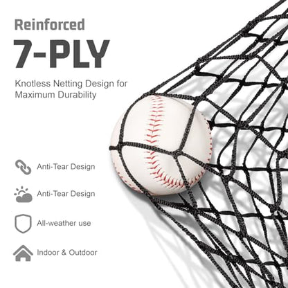 Storgem 6'X6' Baseball Softball Practice Net, Portable Baseball Net for Batting, Hitting, Pitching and Fielding, with Carry Bag, Strike Zone and Bow Frame, Great for Kids Adult Youth