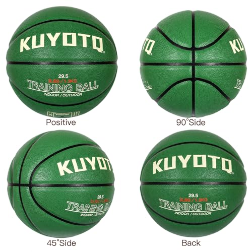 KUYOTQ 3lbs/2.2lbs Weighted Heavy Basketball 29.5/28.5" Training Size 7/6 Outdoor Basketball Equipment for Improving Ball Handling Dribbling Passing and Rebounding Skill(deflated)