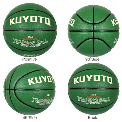 KUYOTQ 3lbs/2.2lbs Weighted Heavy Basketball 29.5/28.5" Training Size 7/6 Outdoor Basketball Equipment for Improving Ball Handling Dribbling Passing and Rebounding Skill(deflated)