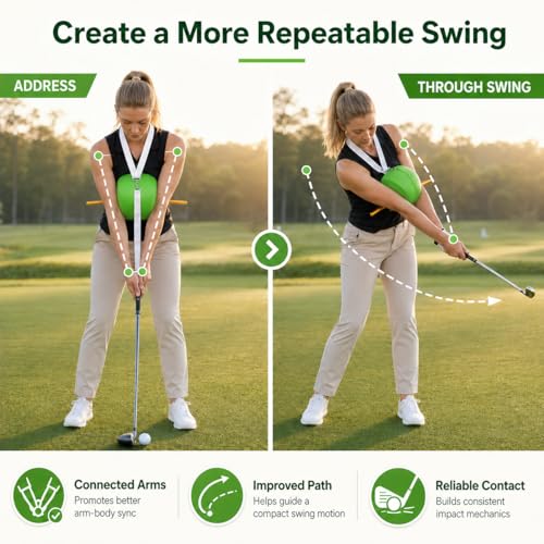 HERZ The Connector Golf Swing Trainer - Golf Training Aid Ball for Arm Body Connection, Upgraded Foam Swing Corrector for Driving Range Backyard Course Practice, All Skill Levels