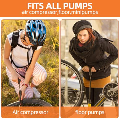 Bicycle Presta Schrader Valve Adaptor Tools, 25PCS Brass Bike Pump Adaptters,Ball Pump Needle, Balloon Inflatable Toys Nozzle Inflator Adapter, Air Pump Accessories for Standard Pump or Air Compressor
